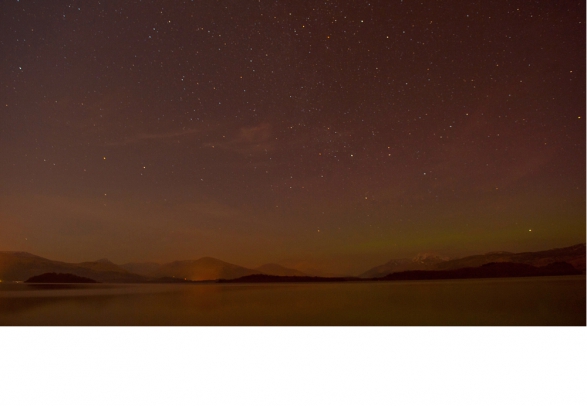 Wee hint of Aurora Borealis over Ben Lomond from Ross Priory Wee hint of Aurora Borealis over Ben Lomond from Ross Priory